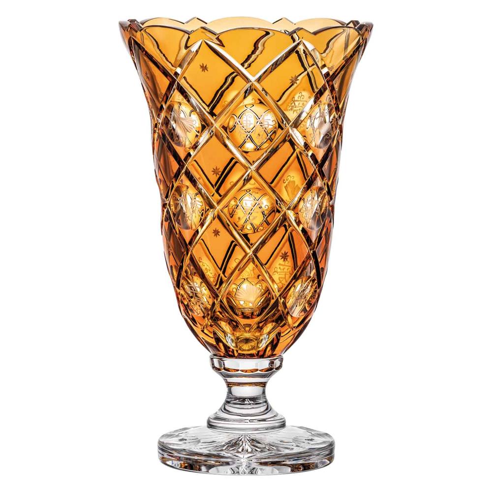 Vase Kristall Money & Health amber (37 cm)