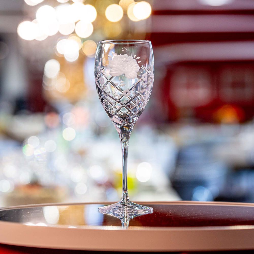 Rotweinglas Kristall Sunrose klar (24 cm)