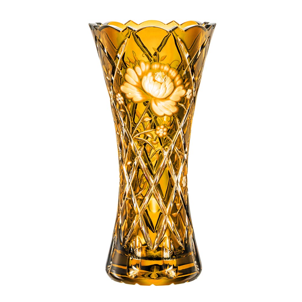 Vase Kristall Sunrose amber (30 cm)