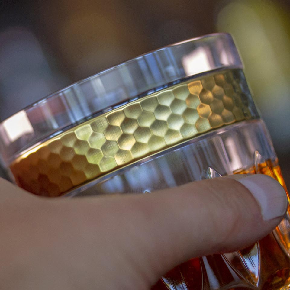 Rotweinglas Kristall Bloom Gold clear (18,5 cm)