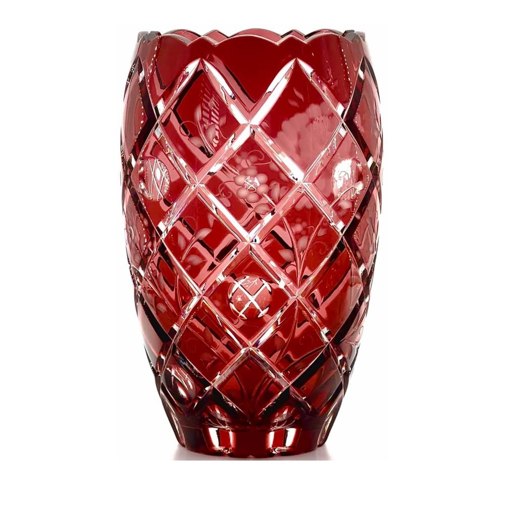 VASE KRISTALL SUNROSE RUBIN ROT (20 CM)