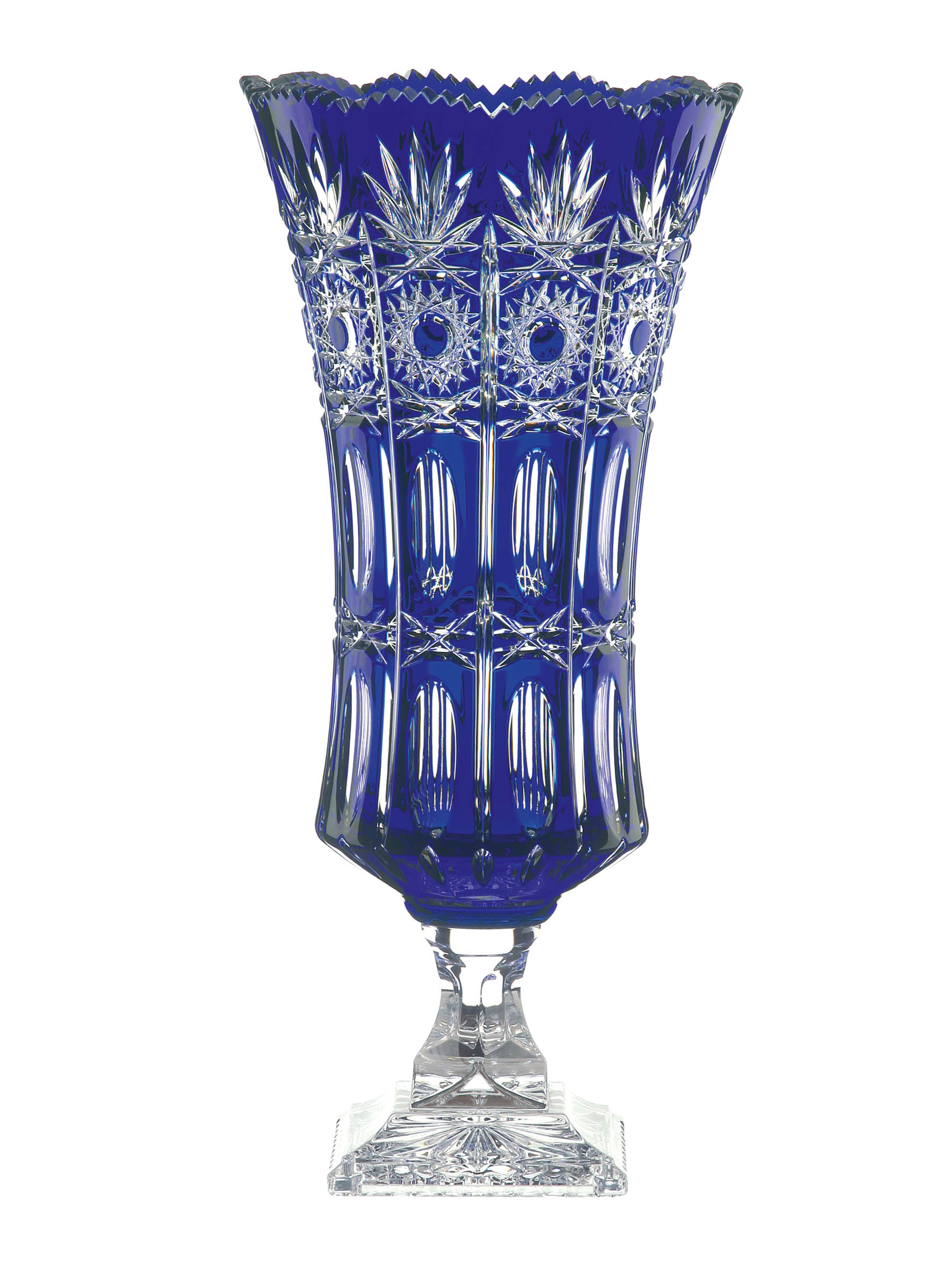 Vase Kristall Dresden kobalt (43 cm)