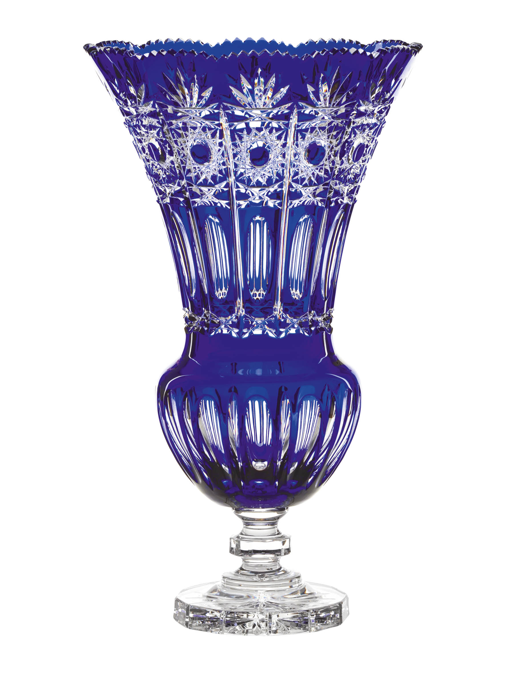 Vase Kristall Dresden kobalt (44 cm)
