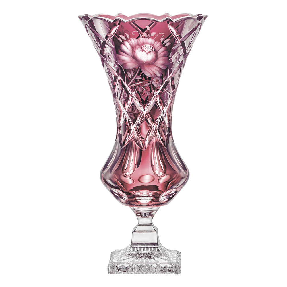 Vase Kristall Sunrose rosalin (34 cm)