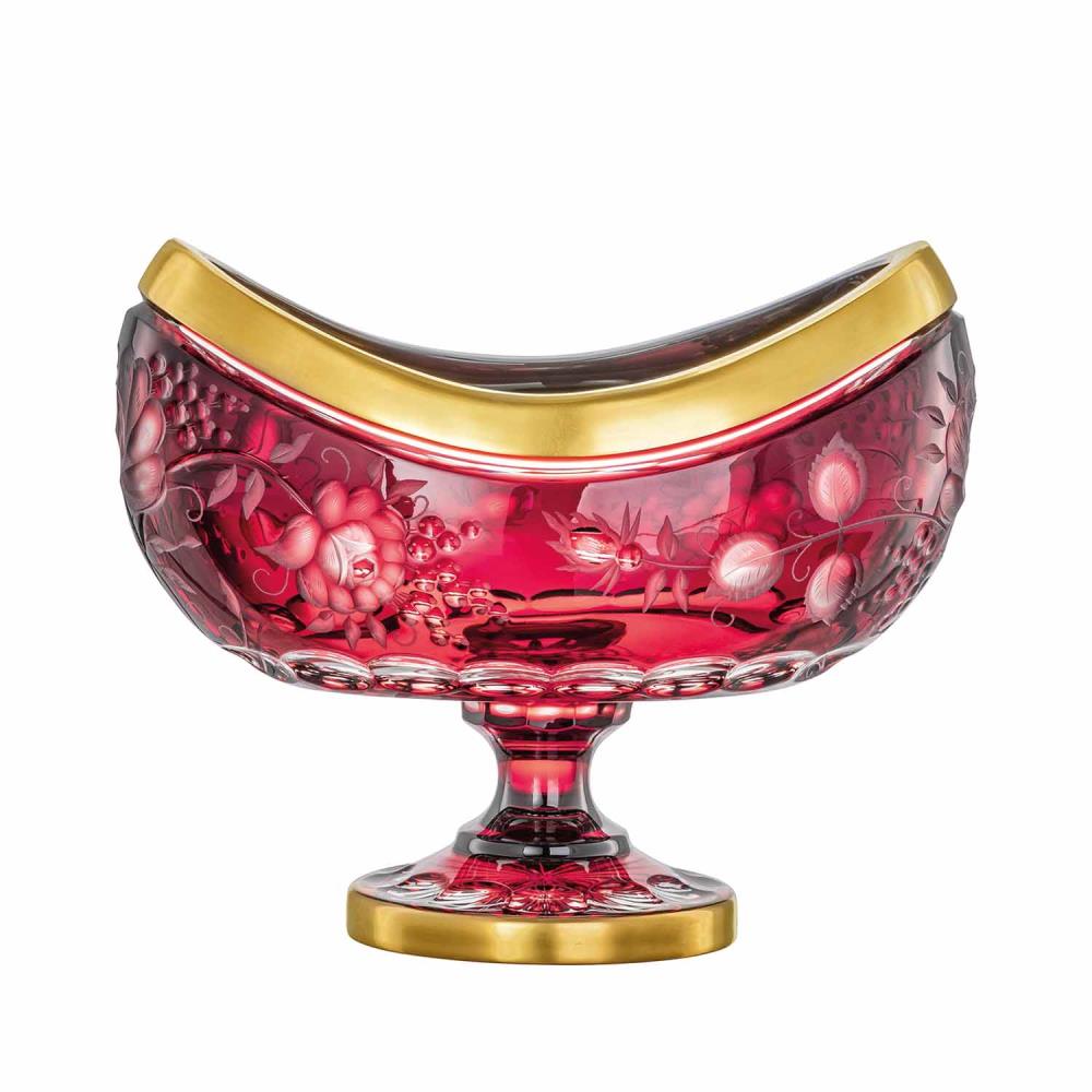 Jardiniere Kristall Primerose Gold rubin (26 cm)