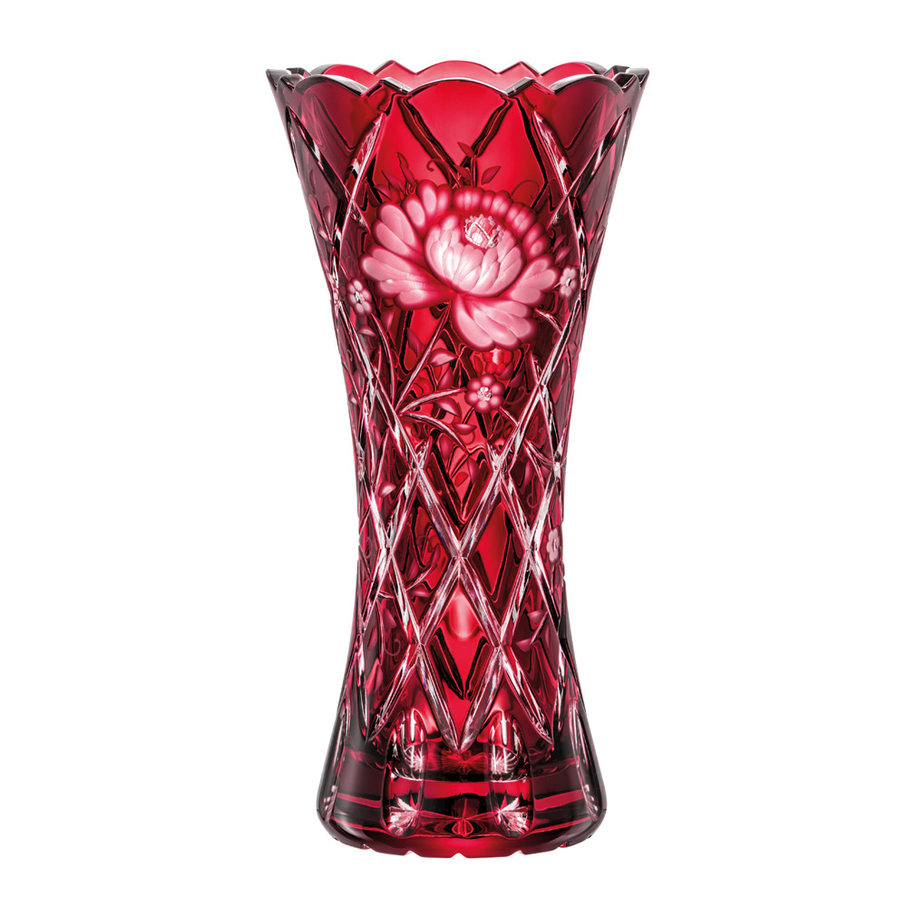 Vase Kristall Sunrose rubin (30 cm)